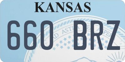 KS license plate 660BRZ