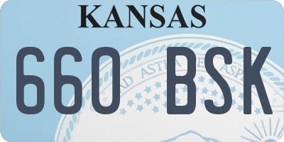 KS license plate 660BSK