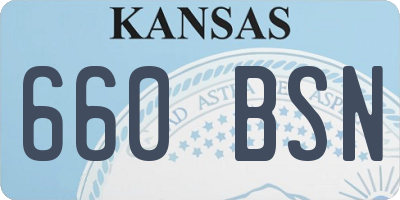 KS license plate 660BSN