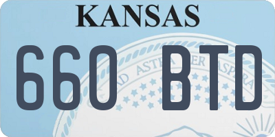 KS license plate 660BTD