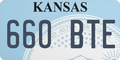 KS license plate 660BTE