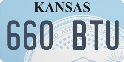 KS license plate 660BTU