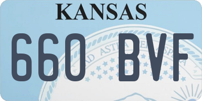 KS license plate 660BVF