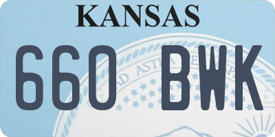 KS license plate 660BWK