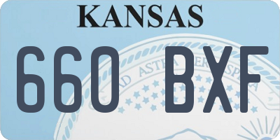 KS license plate 660BXF