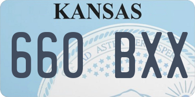 KS license plate 660BXX