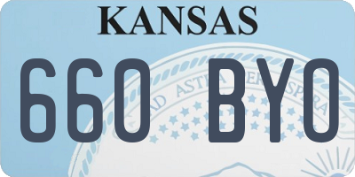 KS license plate 660BYO