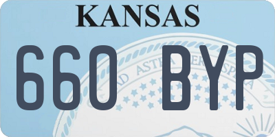 KS license plate 660BYP