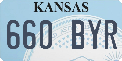 KS license plate 660BYR