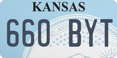 KS license plate 660BYT