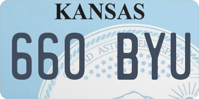 KS license plate 660BYU