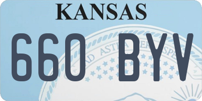 KS license plate 660BYV