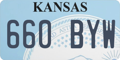 KS license plate 660BYW