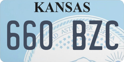 KS license plate 660BZC