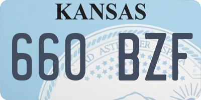 KS license plate 660BZF