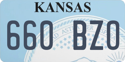 KS license plate 660BZO