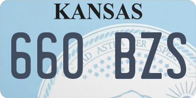 KS license plate 660BZS