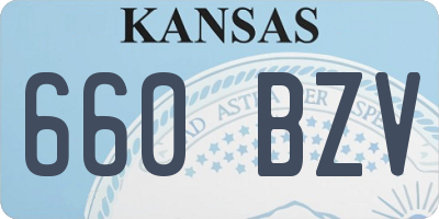 KS license plate 660BZV