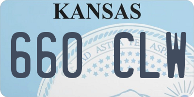 KS license plate 660CLW