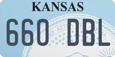 KS license plate 660DBL