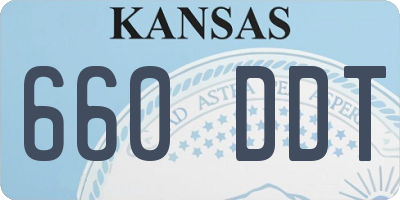KS license plate 660DDT