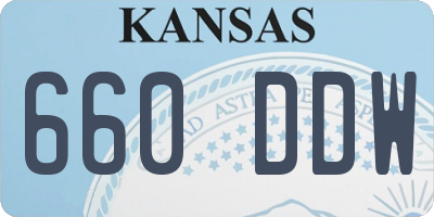 KS license plate 660DDW
