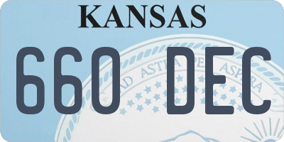 KS license plate 660DEC