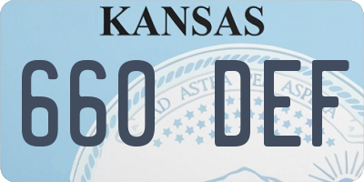 KS license plate 660DEF