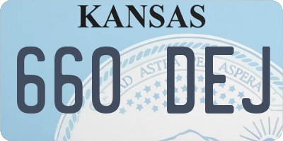 KS license plate 660DEJ