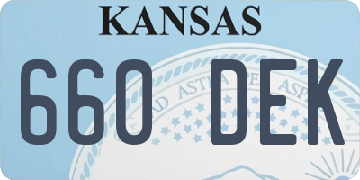 KS license plate 660DEK