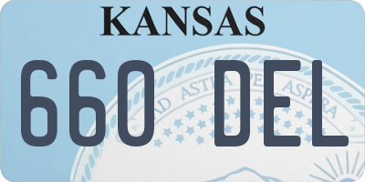 KS license plate 660DEL