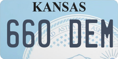 KS license plate 660DEM