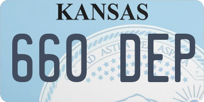 KS license plate 660DEP