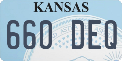 KS license plate 660DEQ