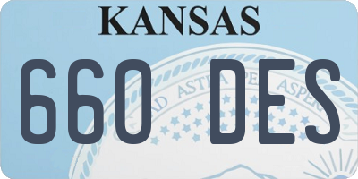 KS license plate 660DES