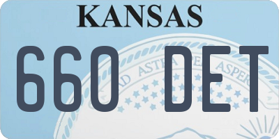 KS license plate 660DET