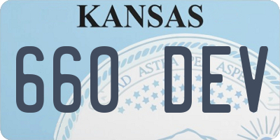 KS license plate 660DEV