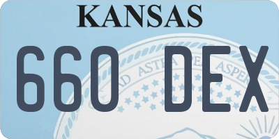 KS license plate 660DEX