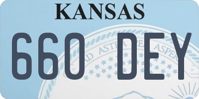 KS license plate 660DEY