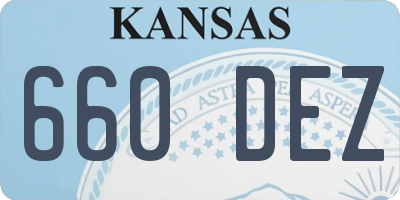 KS license plate 660DEZ