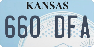 KS license plate 660DFA