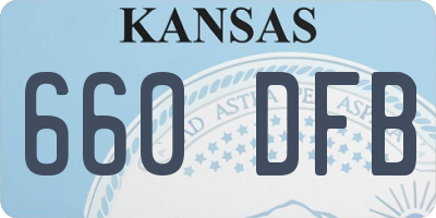 KS license plate 660DFB