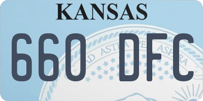 KS license plate 660DFC
