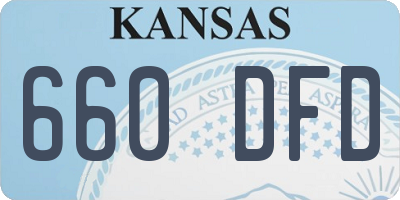 KS license plate 660DFD