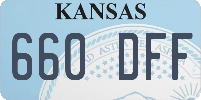 KS license plate 660DFF
