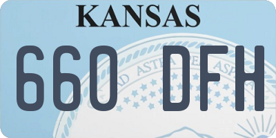 KS license plate 660DFH