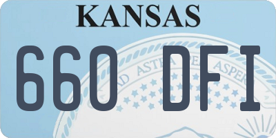 KS license plate 660DFI