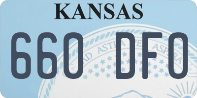 KS license plate 660DFO