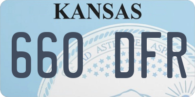KS license plate 660DFR