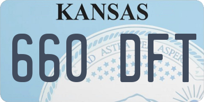 KS license plate 660DFT